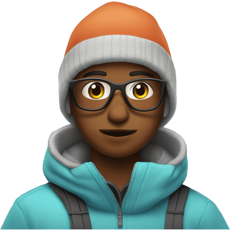 Me wearing a hoodie while skiing  emoji