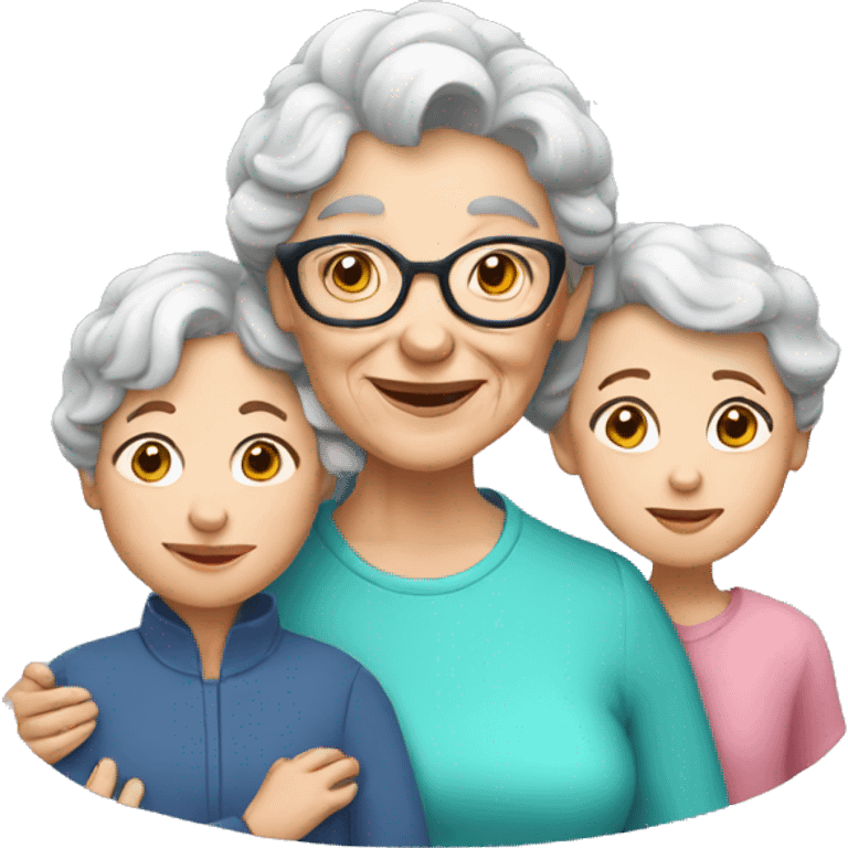 Granny with family emoji