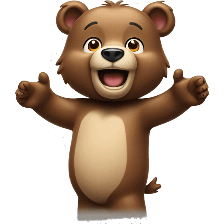 Happy bear with paws up  emoji