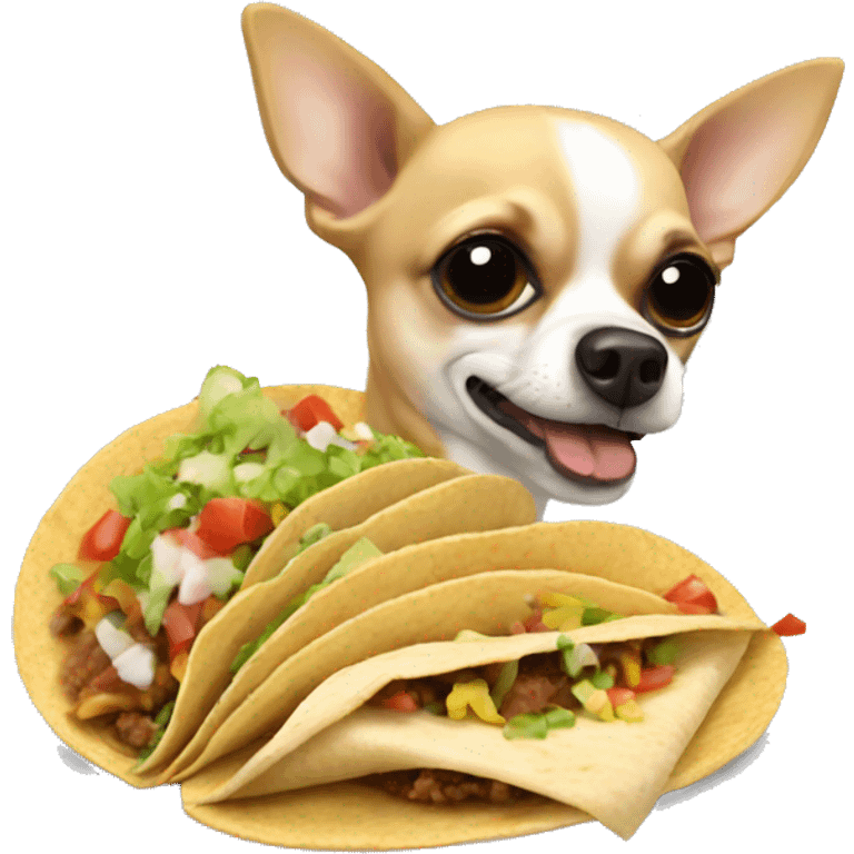 Chihuahua eating tacos emoji