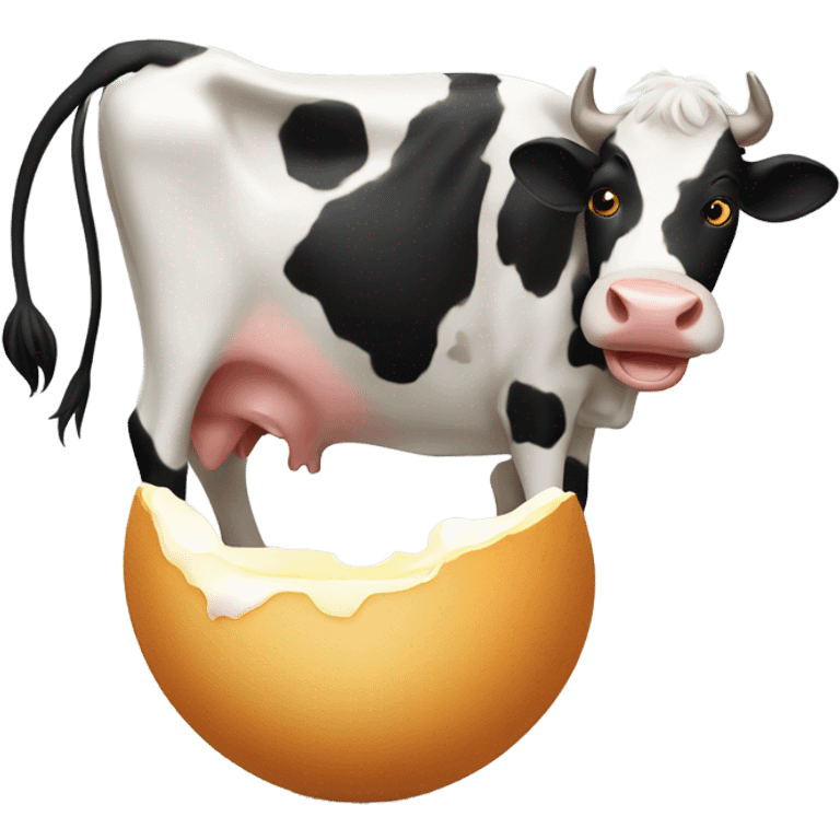 cow eating egg emoji