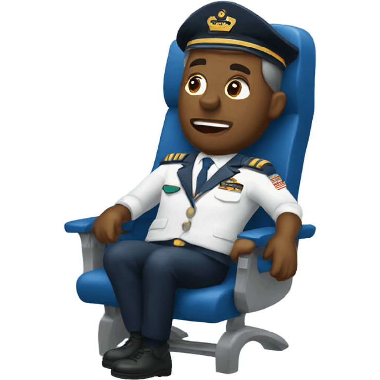 An airplane captain falling asleep emoji