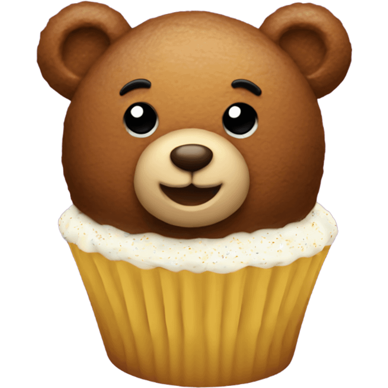 Teddy bear cupcake  emoji