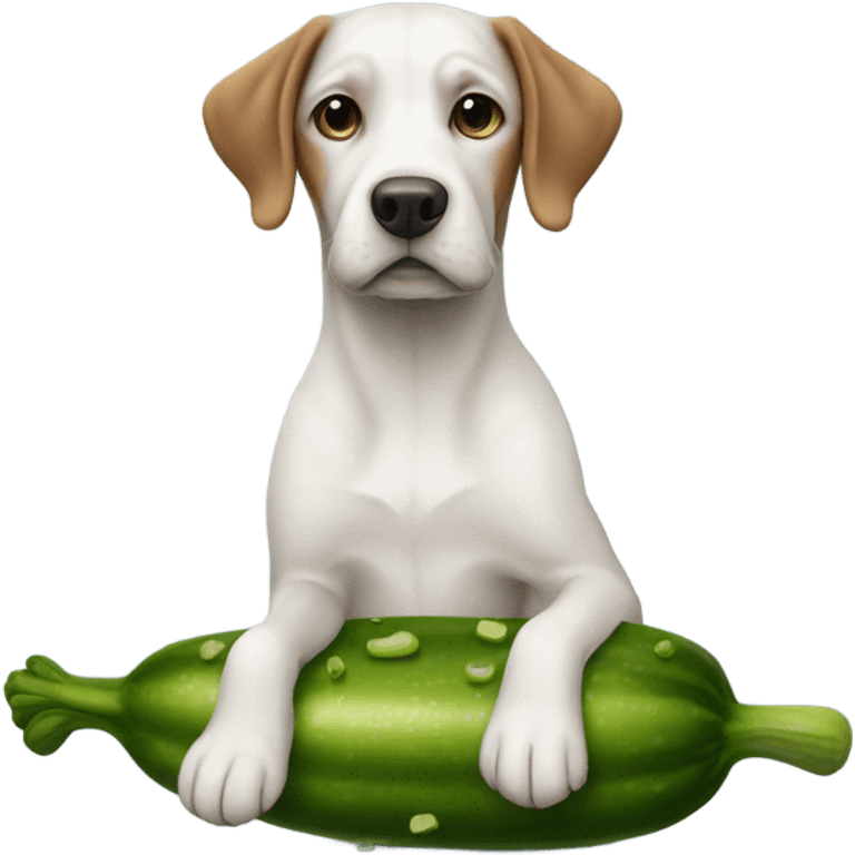 dog sitting on pickle  emoji