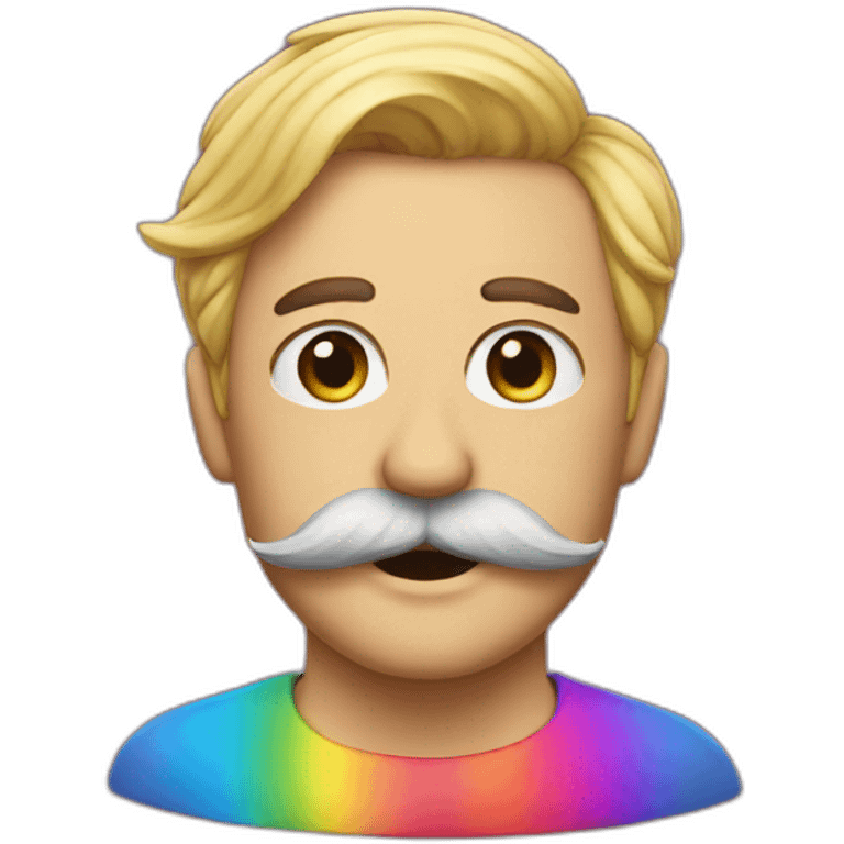 rainbow-mustache emoji