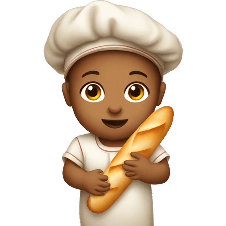 French baby holding baguette emoji