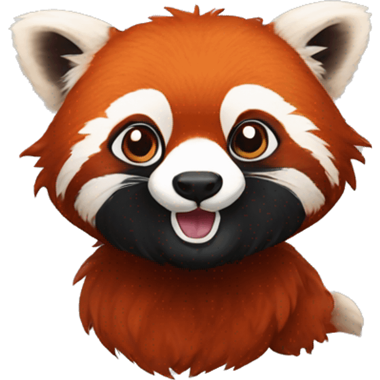 red panda with a big black beard emoji