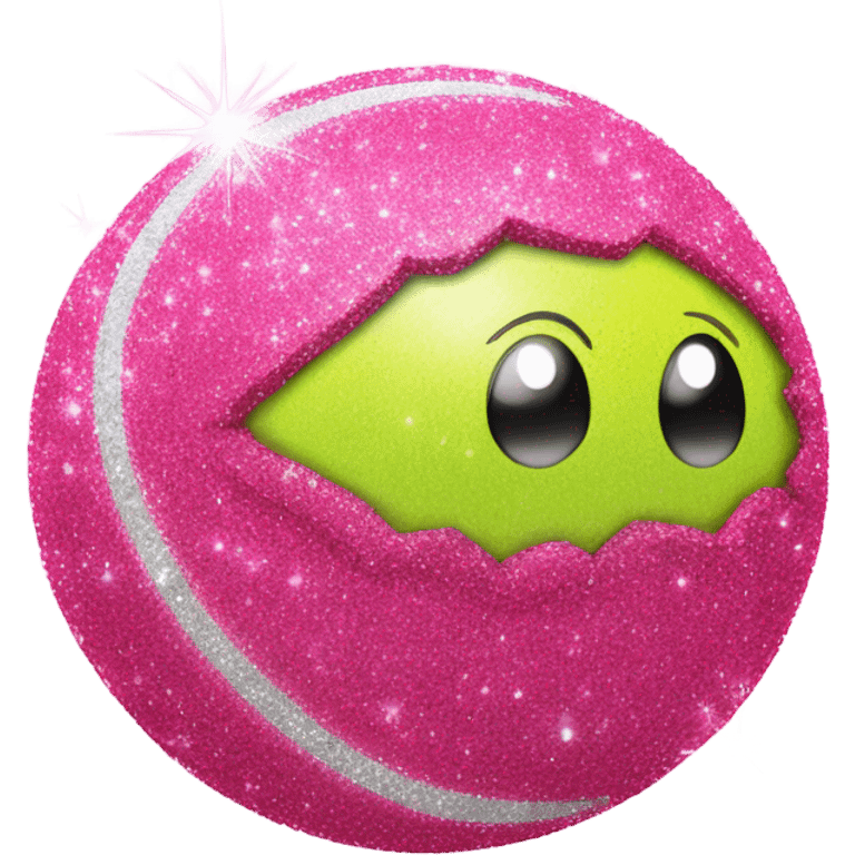 Pink tennis ball with glitter  emoji