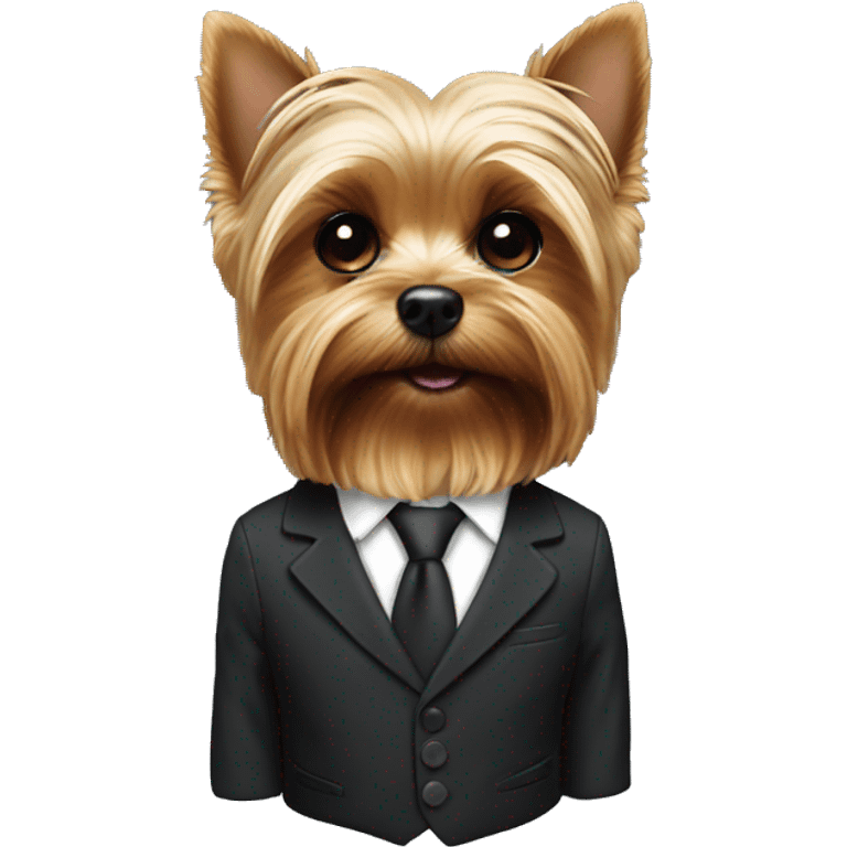 Yorkie in a suit emoji