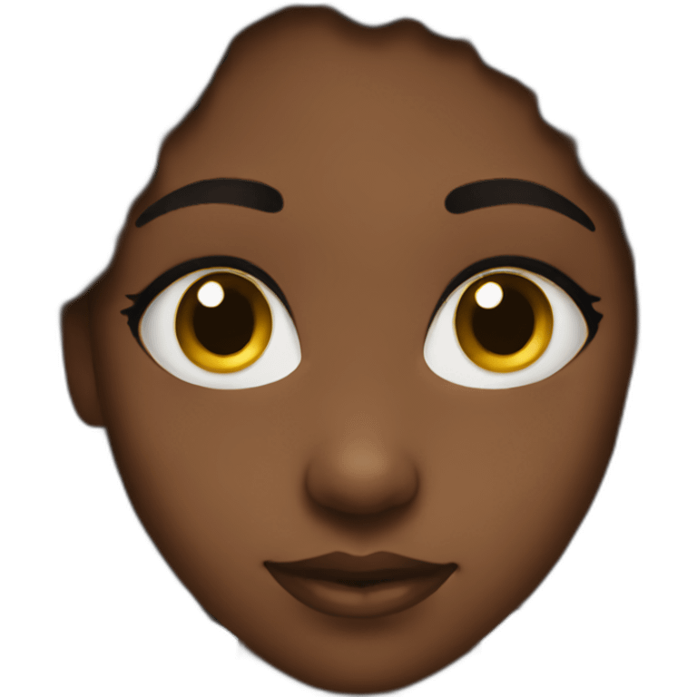 Black girl's eyes filled with love emoji