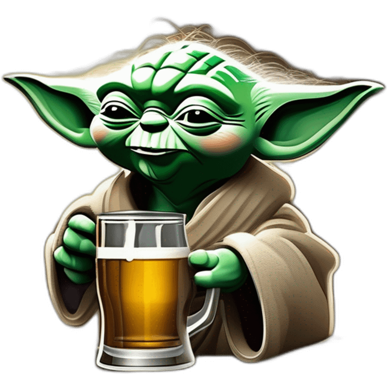 yoda avec une bière emoji