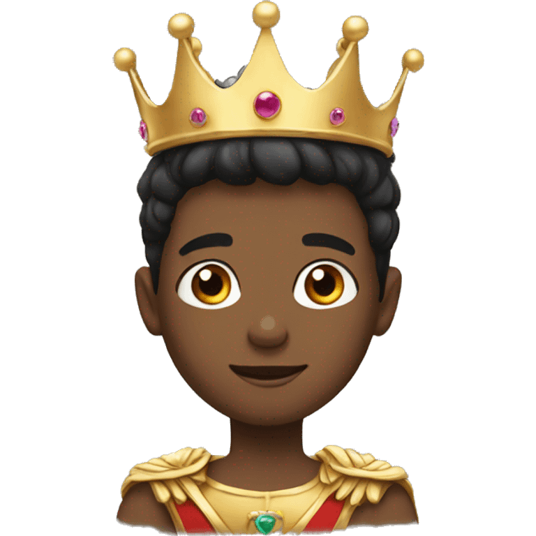 black hair boy with crown emoji