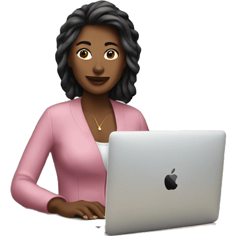 Woman with rosa imac emoji