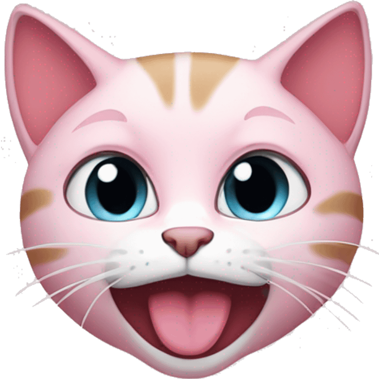 Cat crying pink tesrs emoji