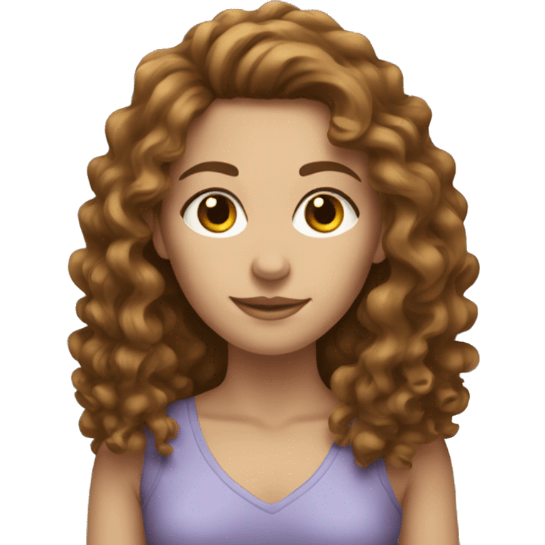 White-woman-with-long-brown-curly-hair-young emoji