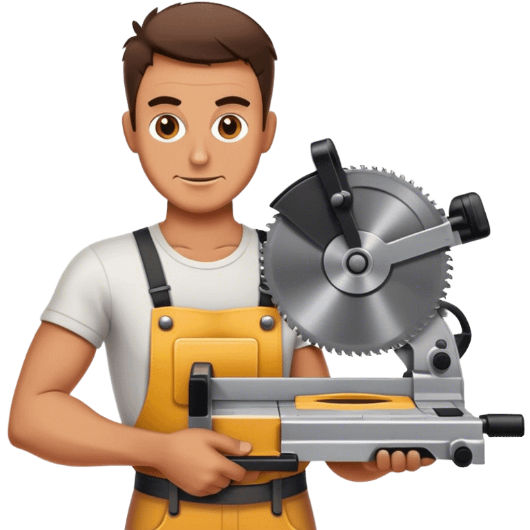 guy holding a mittersaw emoji