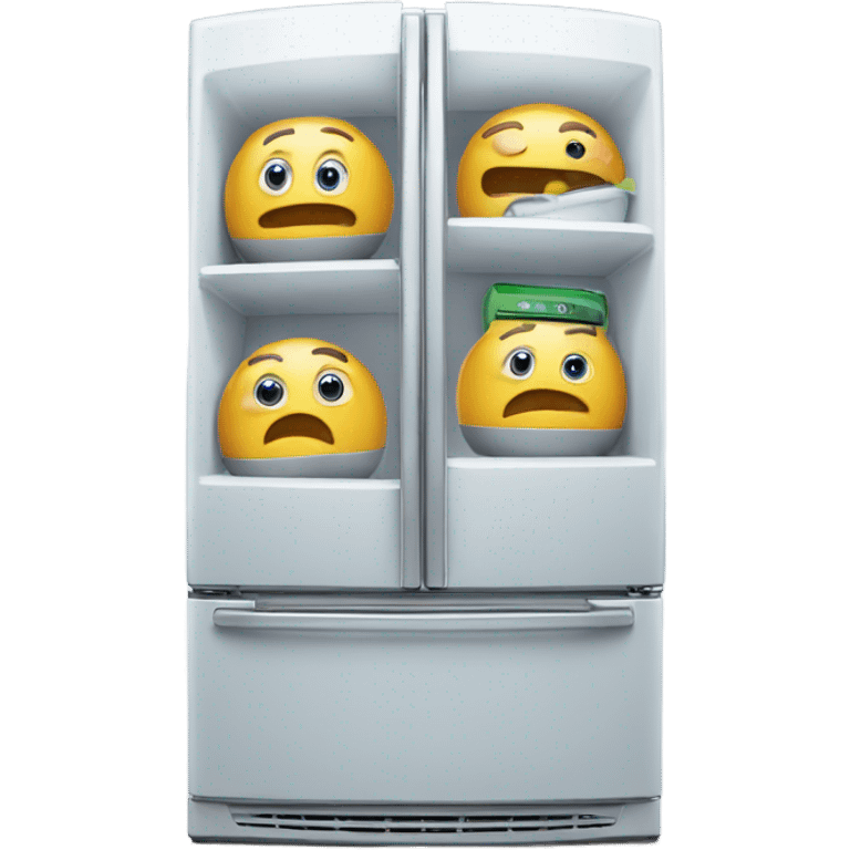 Double door fridge with screen tv emoji