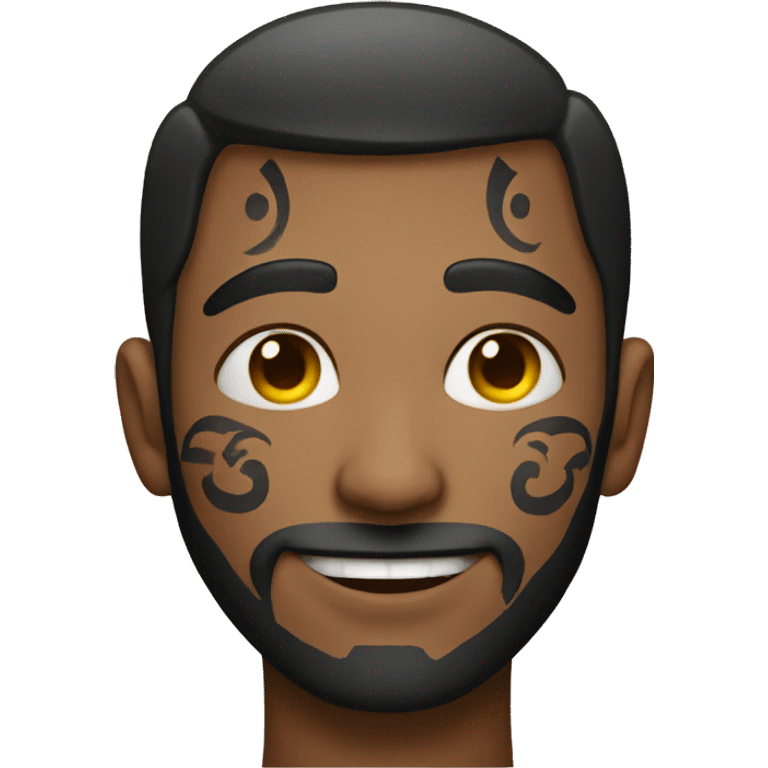 man with face tattoo emoji