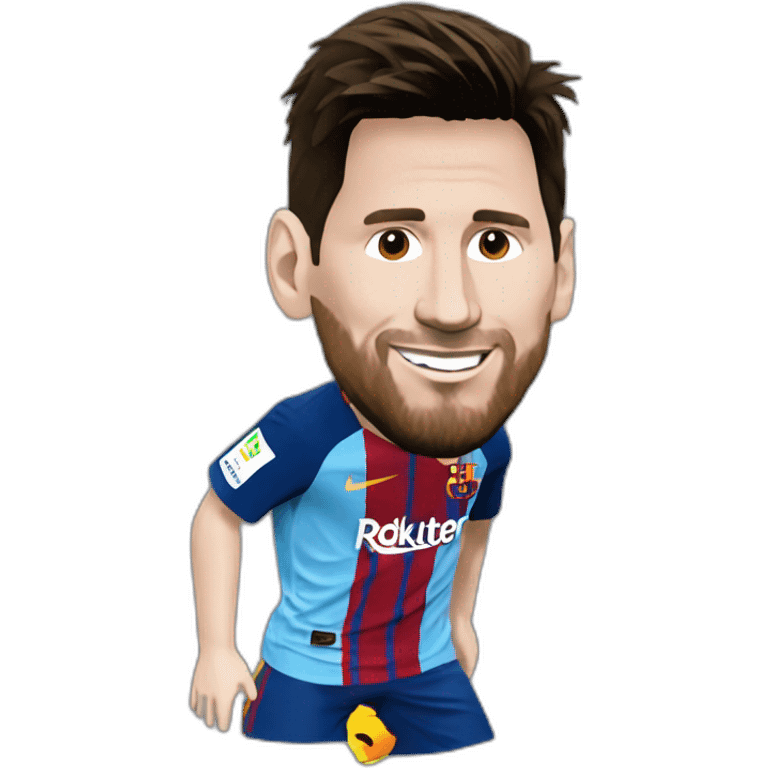 Lionel Messi with a logo of the page fundednext.com emoji