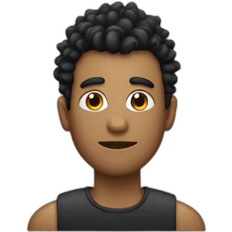 a dark man with a curly black mohawk emoji