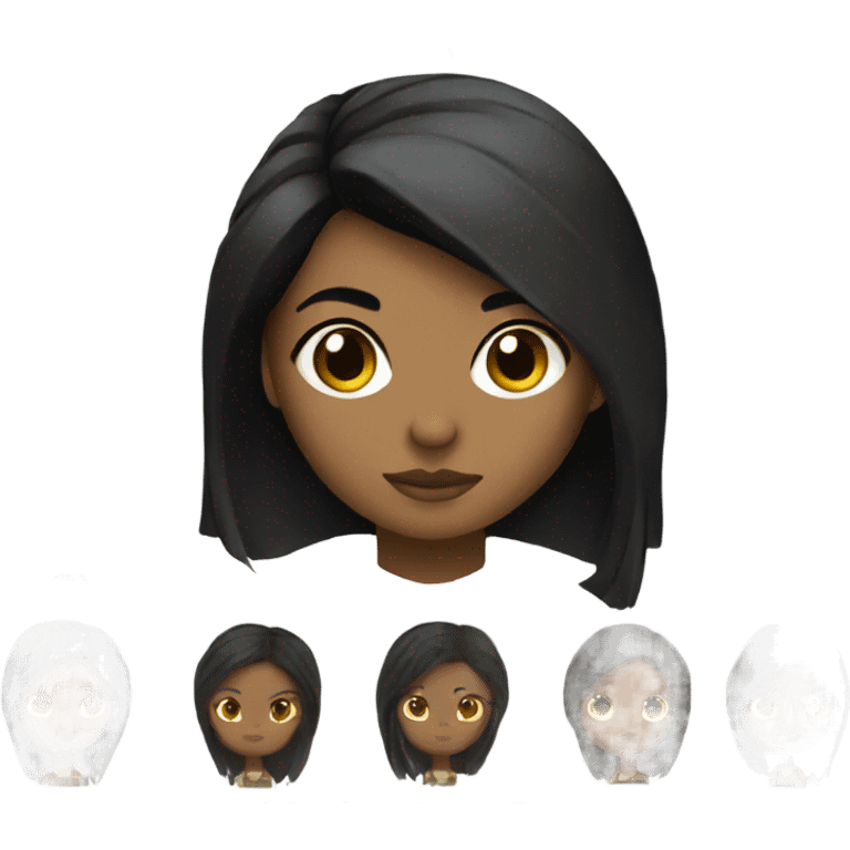 Brown girl samurai black hair  emoji