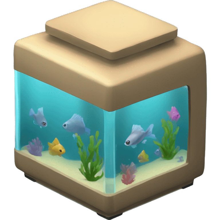 Cube fish tank no fish emoji