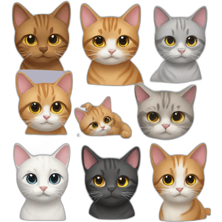 five cats emoji