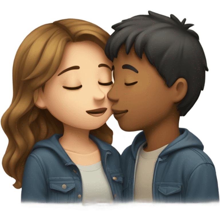 Boy and girl kissing emoji