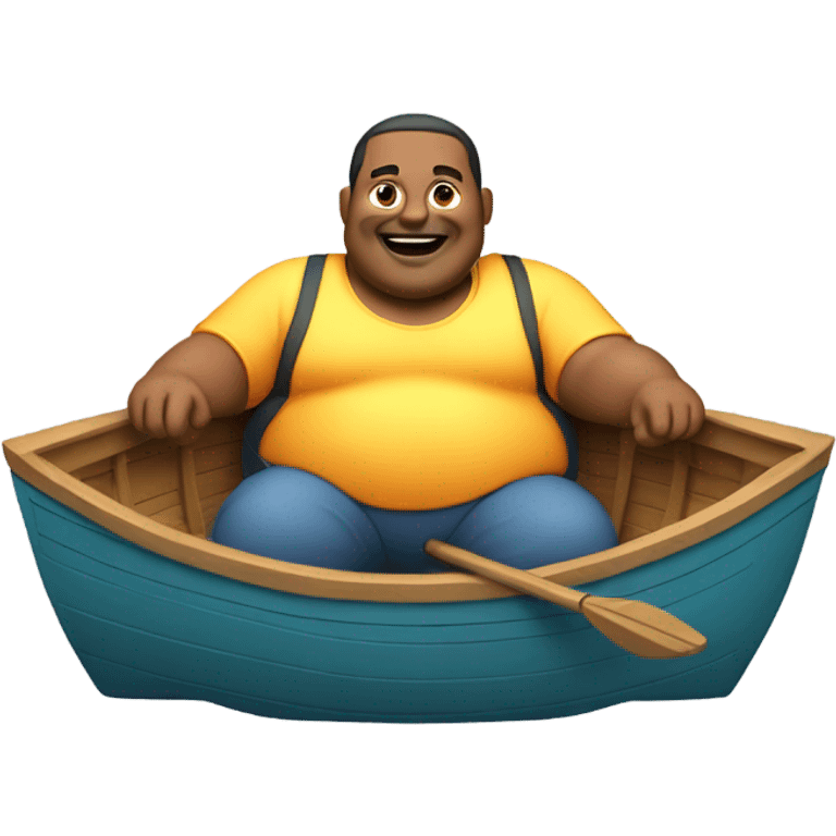 Fat guy on boat emoji