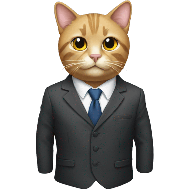 Cat wearing a suit emoji