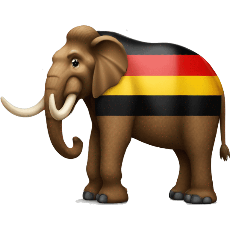 german mammoth with a German flag in his hand emoji