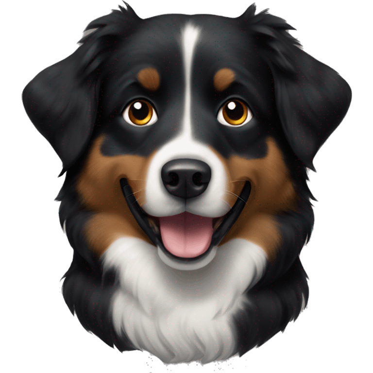 Small black australian shepherd dog with black muzzle emoji