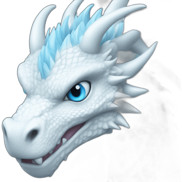 White Dragon with a Blue eyes full body emoji