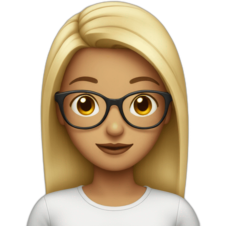 girl, glasses emoji