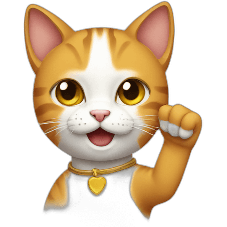 a cat holding its finger emoji