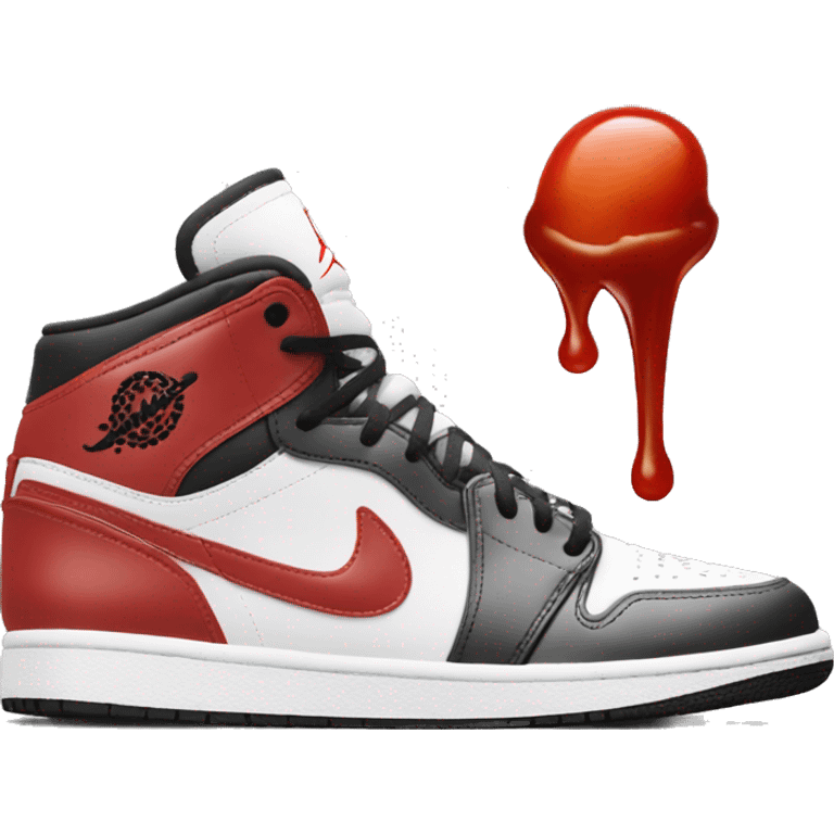 nike Jordan shoe with ketchup dripping down emoji