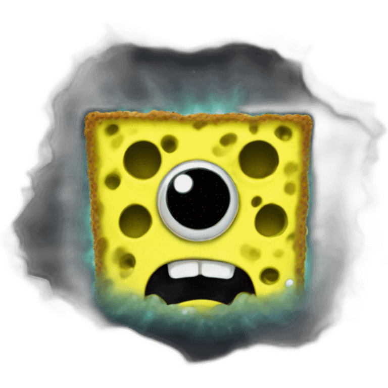 spongebob with a black hole emoji