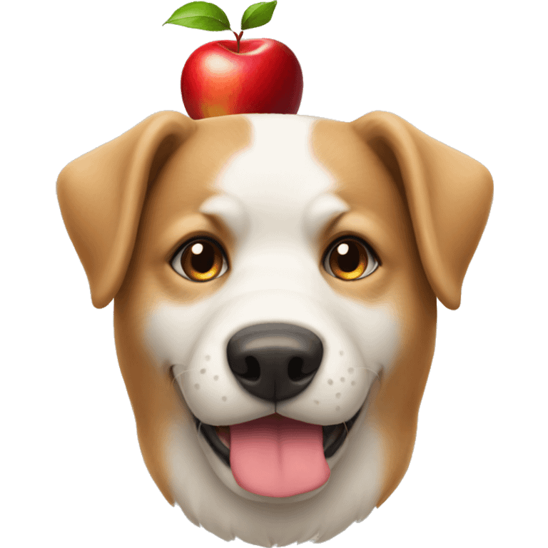 dog face with red Apple emoji