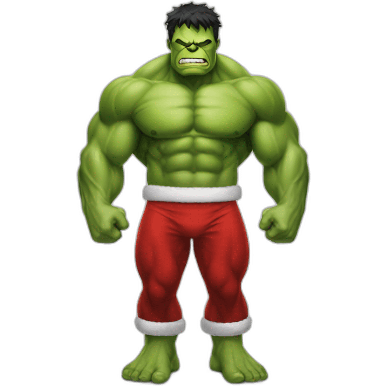 Hulk in a Santa suit emoji