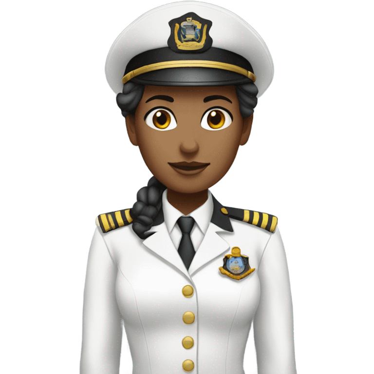 Ship Captain Woman white Skin , white Uniform  emoji