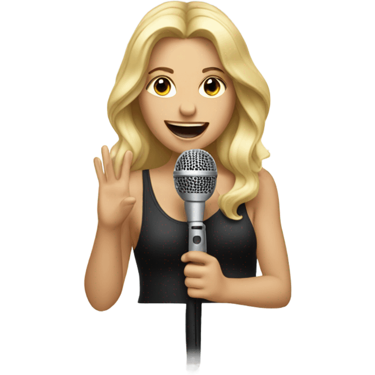 Super star blonde With a microphone emoji