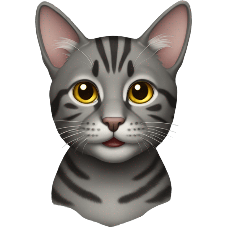 Dark gray tabby cat emoji