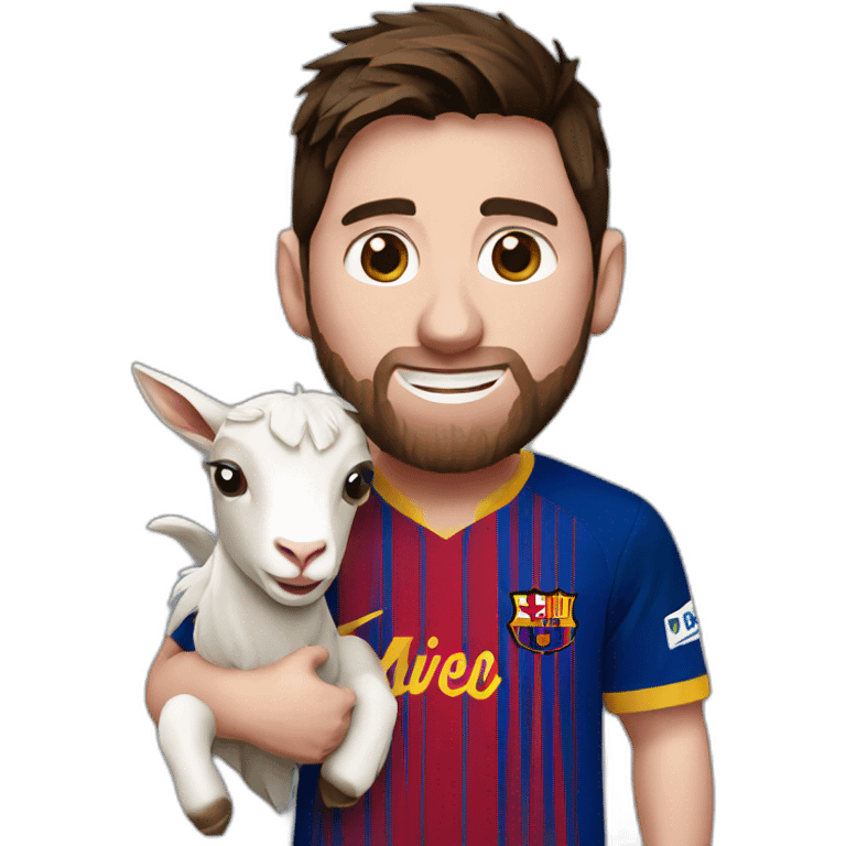 messi holding goat emoji