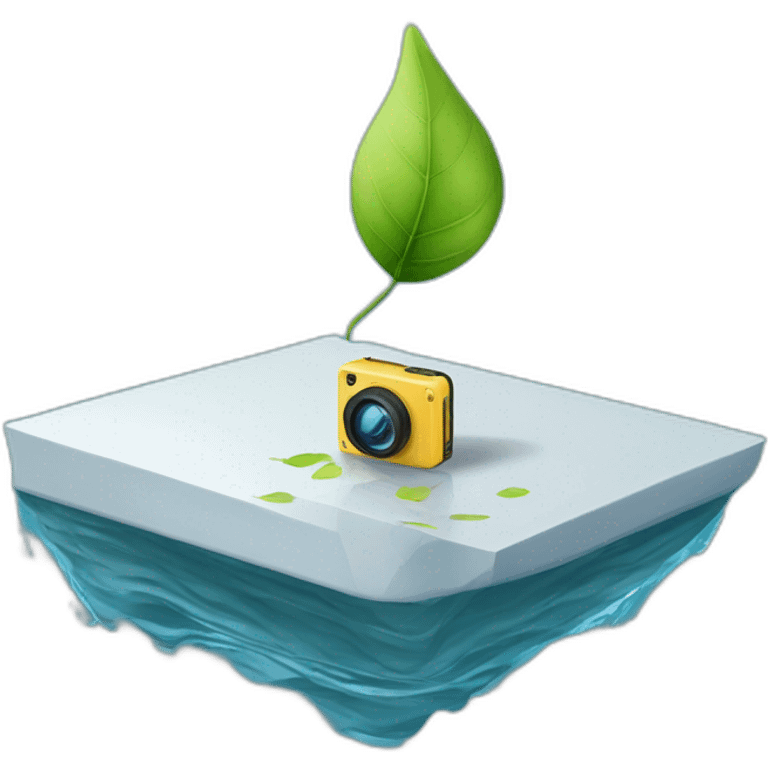 small-leaf-floating-on-water-block-and-security-ptz-camera-behind emoji