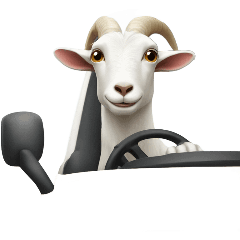 goat driving car emoji