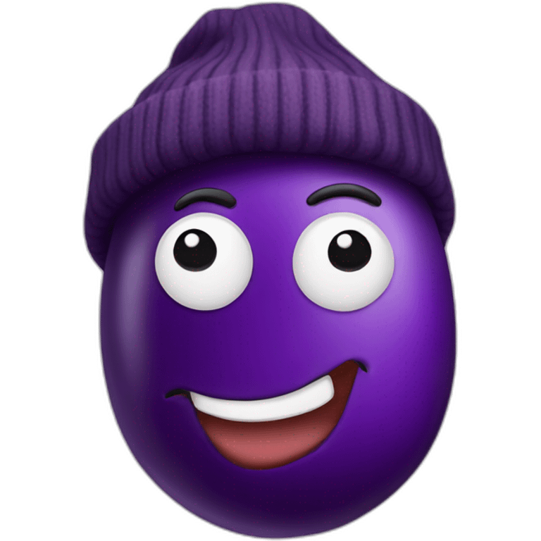 Aubergine with a beanie, not a face emoji