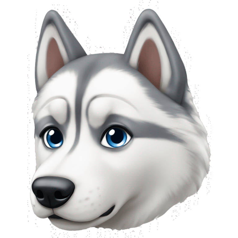 Crie um emoji de um husky siberiano branco  emoji