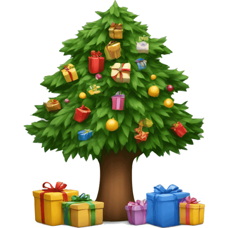  tree with presents emoji