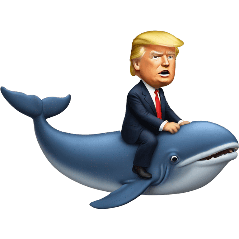 Trump riding whale emoji