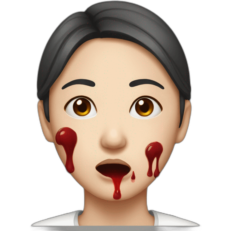 asian woman nosebleeding emoji